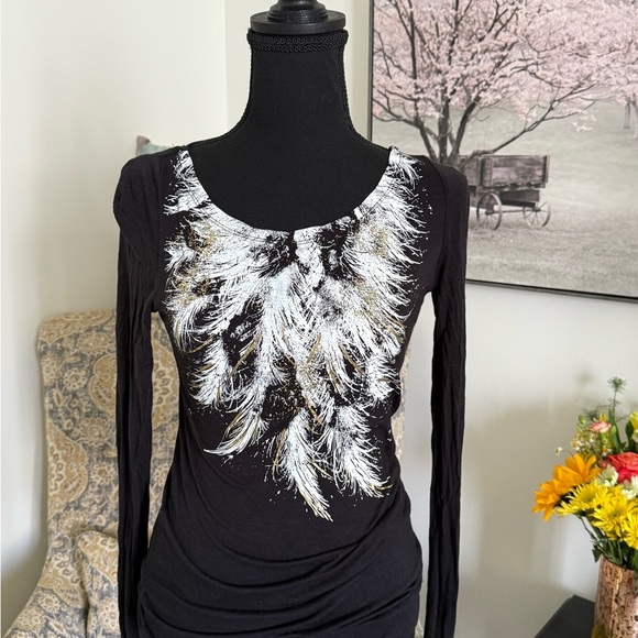 Miley Cyrus Charcoal Gray Knit Top - Picture 1 of 5